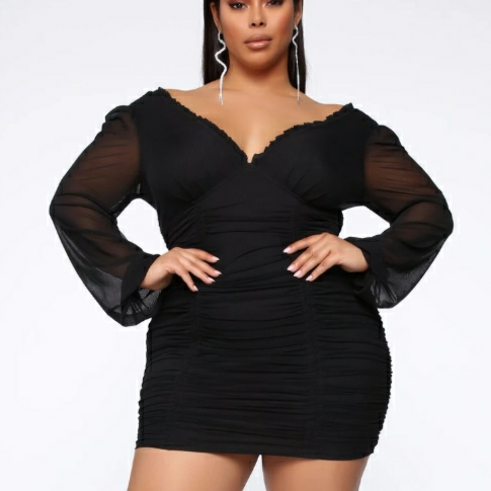 Fashion Nova Innocent Ruched Mini Dress